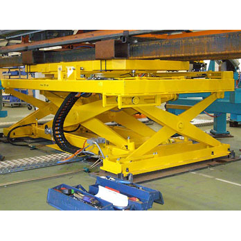 Heavy duty scissor lift platform with turnatable ans stabilizer scissors